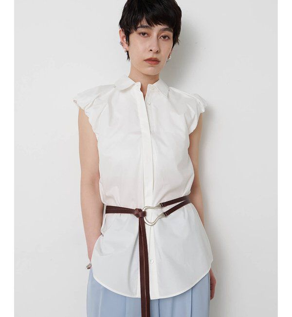 THE PAUSE「【THE PAUSE】袖ギャザーノースリーブシャツ」|シャツ・ブラウス|