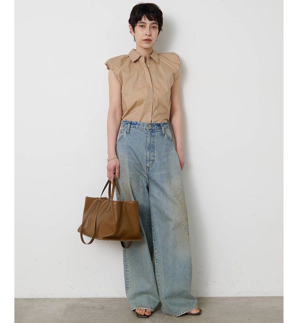 THE PAUSE「【THE PAUSE】袖ギャザーノースリーブシャツ」|シャツ・ブラウス|