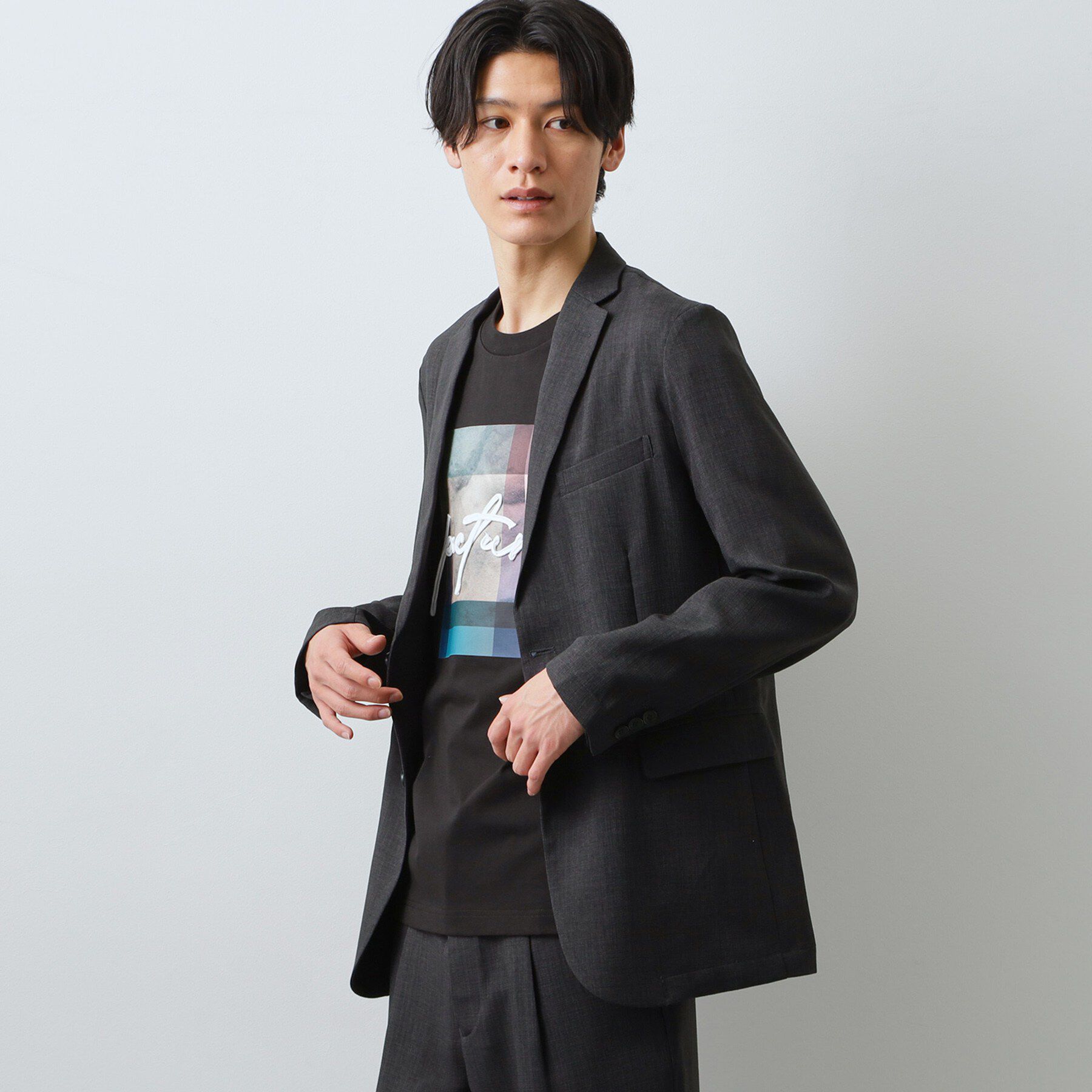 THE SHOP TK「【LINO FINE】リネンライク テーラードジャケット 吸水速乾/イージーケア/UVカット/洗濯機」|テーラードジャケット|