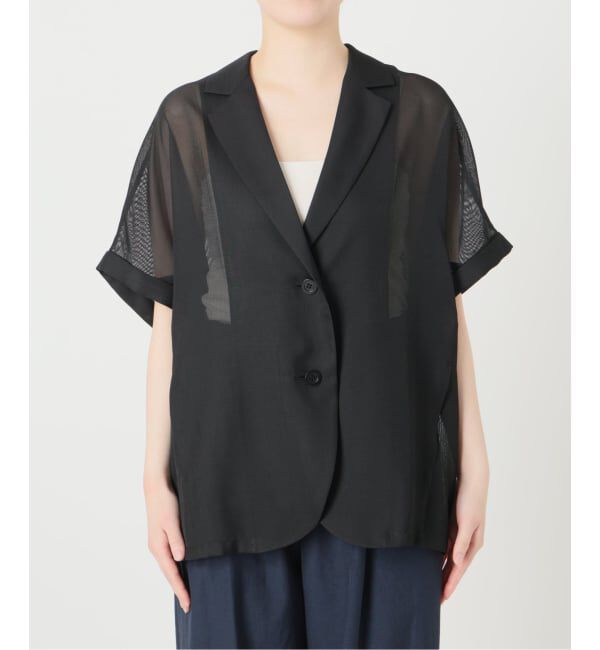  「《予約》【洗える】シアーカラミハーフスリーブジャケット」|その他|