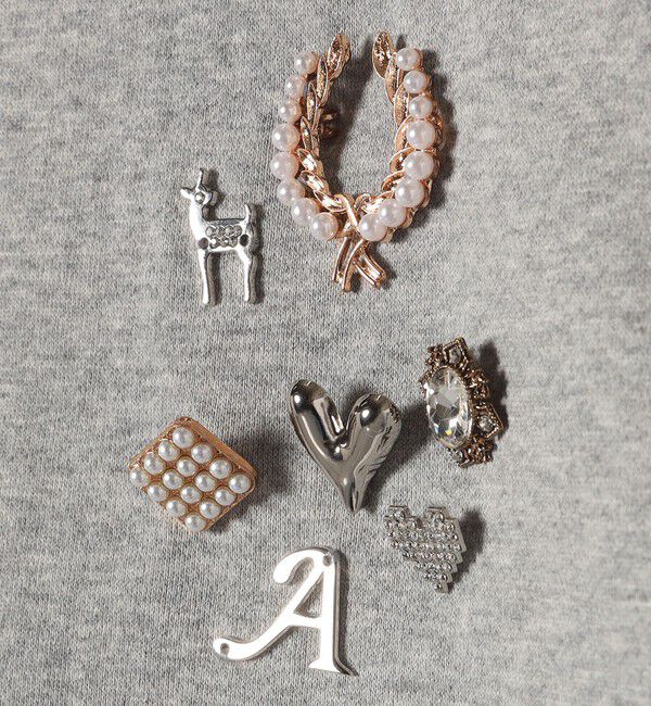 SHIPS any「SHIPS any:〈手洗い可能〉裏起毛 ビジュー クルーネック コンパクト プルオーバー」|スウェット・ジャージ|