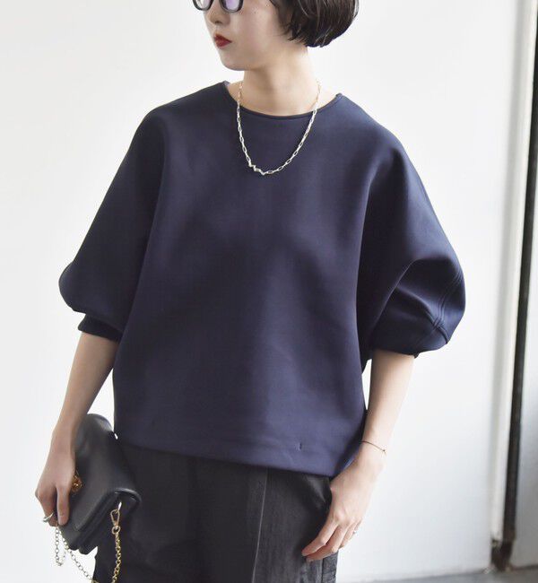 quaranciel「quaranciel:〈洗濯機可能〉ポンチ バックジップ ドルマン プルオーバー」|スウェット・ジャージ|ネイビー