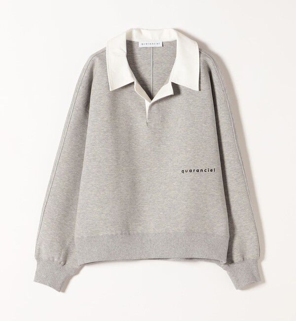 quaranciel「quaranciel:〈洗濯機可能〉ポンチ ロゴプリント ポロ スウェット プルオーバー」|スウェット・ジャージ|
