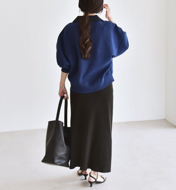 quaranciel「quaranciel:〈洗濯機可能〉ポンチ ロゴプリント ポロ スウェット プルオーバー」|スウェット・ジャージ|