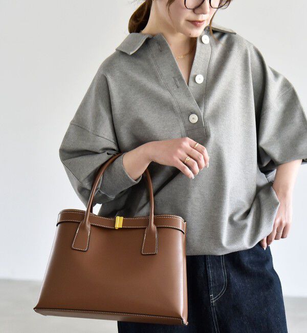 quaranciel「《追加予約》quaranciel:〈洗濯機可能〉ライト ポンチ ドロスト ポロ プルオーバー」|スウェット・ジャージ|