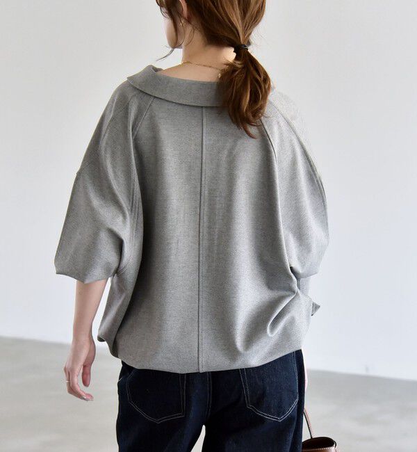 quaranciel「《追加予約》quaranciel:〈洗濯機可能〉ライト ポンチ ドロスト ポロ プルオーバー」|スウェット・ジャージ|