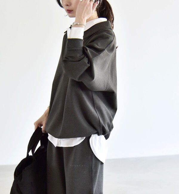 quaranciel「《追加予約》quaranciel:〈洗濯機可能〉ライト ポンチ ドロスト ポロ プルオーバー」|スウェット・ジャージ|