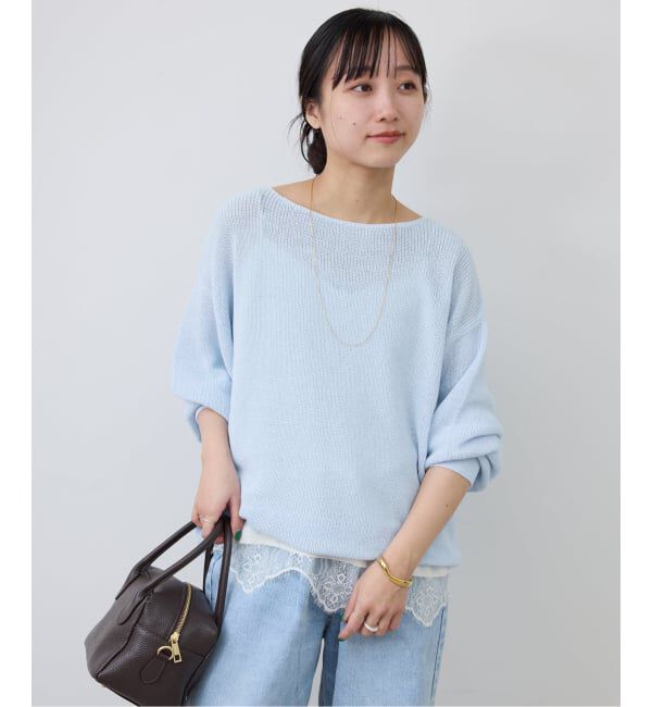 SLOBE IENA「《追加》リネン混畦ニット」|ニット・セーター|