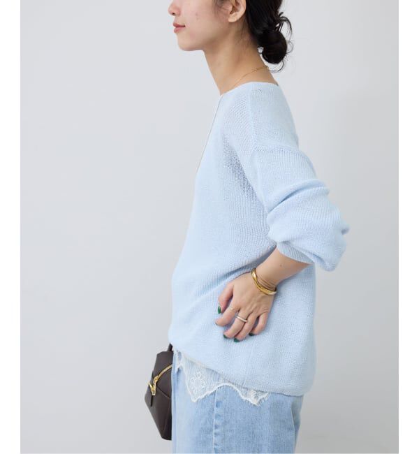 SLOBE IENA「《追加》リネン混畦ニット」|ニット・セーター|