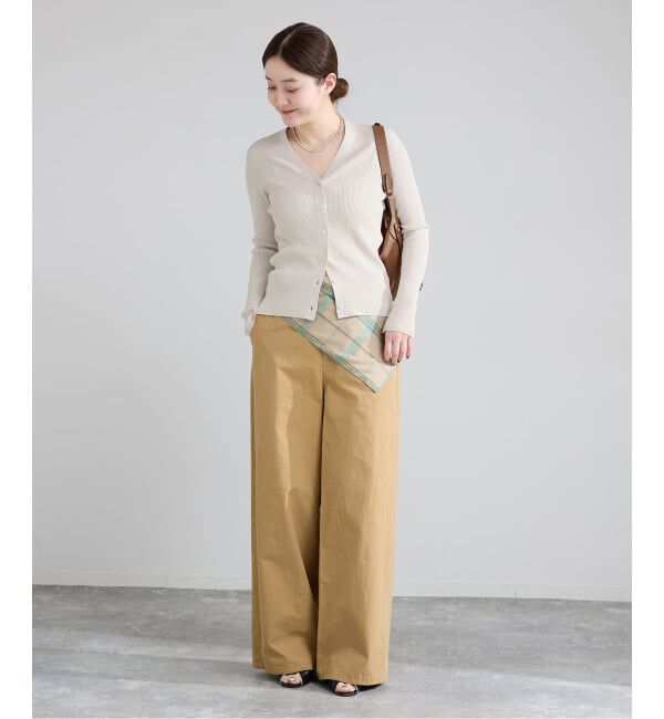 IENA「《新色/追加》ECO SPLASH リブVネックカーディガン」|カーディガン|