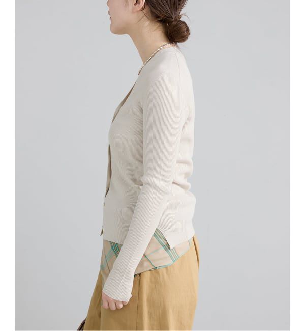 IENA「《新色/追加》ECO SPLASH リブVネックカーディガン」|カーディガン|