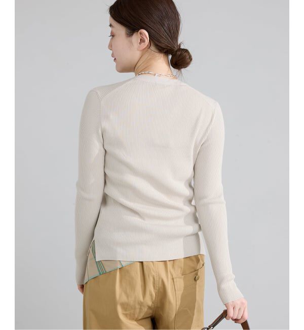 IENA「《新色/追加》ECO SPLASH リブVネックカーディガン」|カーディガン|