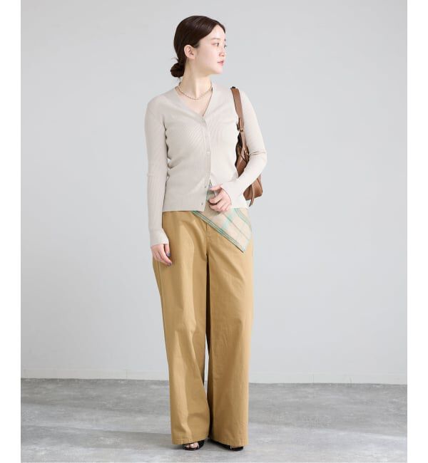 IENA「《新色/追加》ECO SPLASH リブVネックカーディガン」|カーディガン|