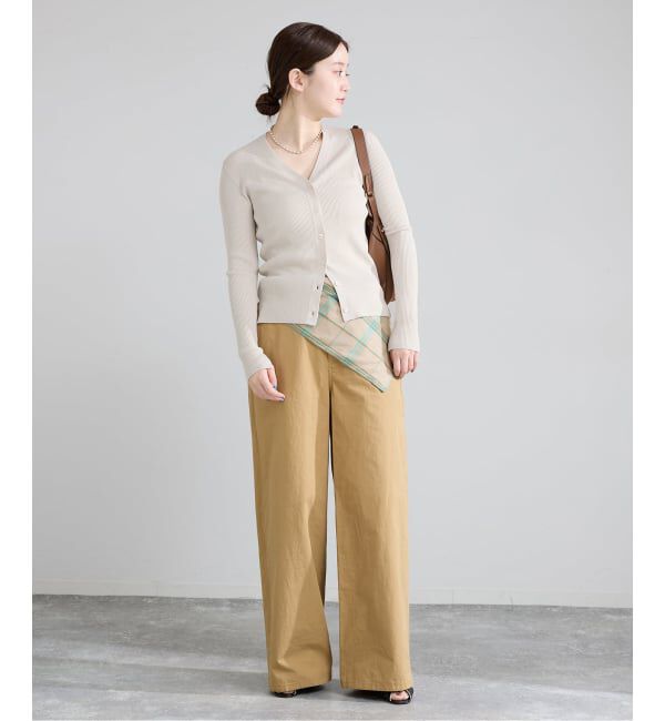 IENA「《新色/追加》ECO SPLASH リブVネックカーディガン」|カーディガン|