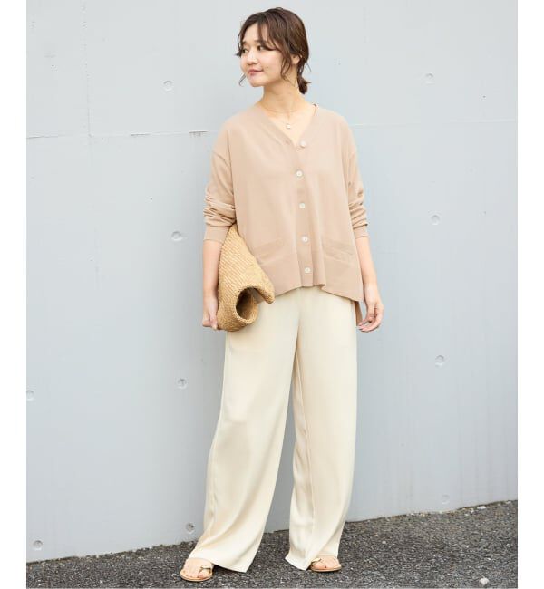 SLOBE IENA「《接触冷感/UV機能/WEB限定/追加予約》FROSTYCOTTON Vネックカーディガン」|カーディガン|