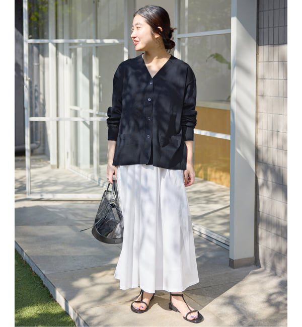 SLOBE IENA「《接触冷感/UV機能/WEB限定/追加予約》FROSTYCOTTON Vネックカーディガン」|カーディガン|