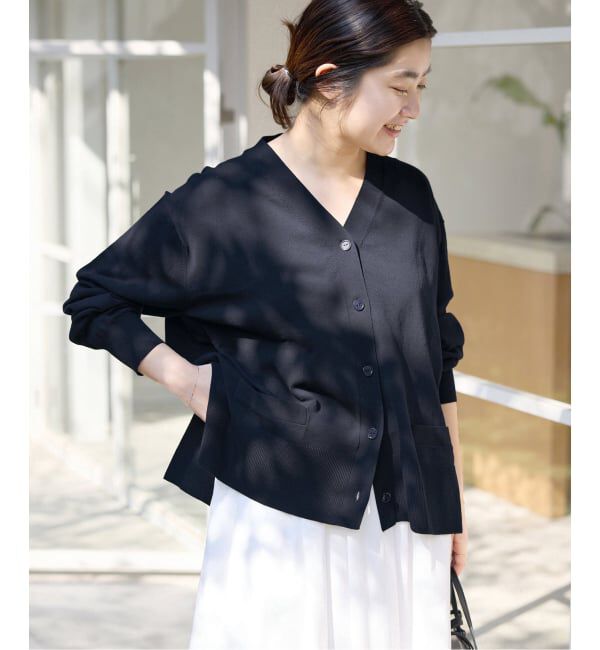 SLOBE IENA「《接触冷感/UV機能/WEB限定/追加予約》FROSTYCOTTON Vネックカーディガン」|カーディガン|