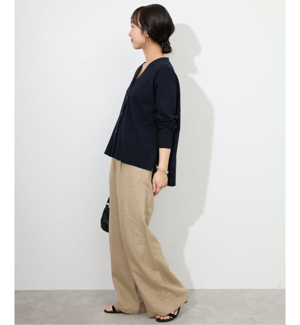 SLOBE IENA「《接触冷感/UV機能/WEB限定/追加予約》FROSTYCOTTON Vネックカーディガン」|カーディガン|