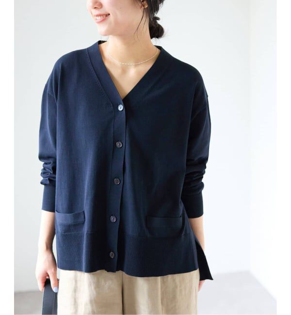 SLOBE IENA「《接触冷感/UV機能/WEB限定/追加予約》FROSTYCOTTON Vネックカーディガン」|カーディガン|