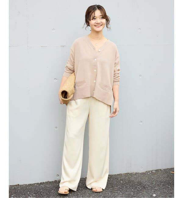 SLOBE IENA「《接触冷感/UV機能/WEB限定/追加予約》FROSTYCOTTON Vネックカーディガン」|カーディガン|