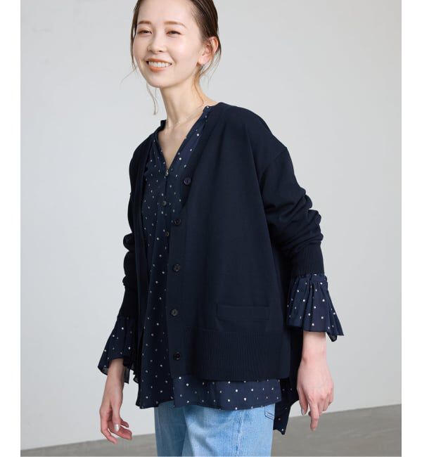 SLOBE IENA「《接触冷感/UV機能/WEB限定/追加予約》FROSTYCOTTON Vネックカーディガン」|カーディガン|