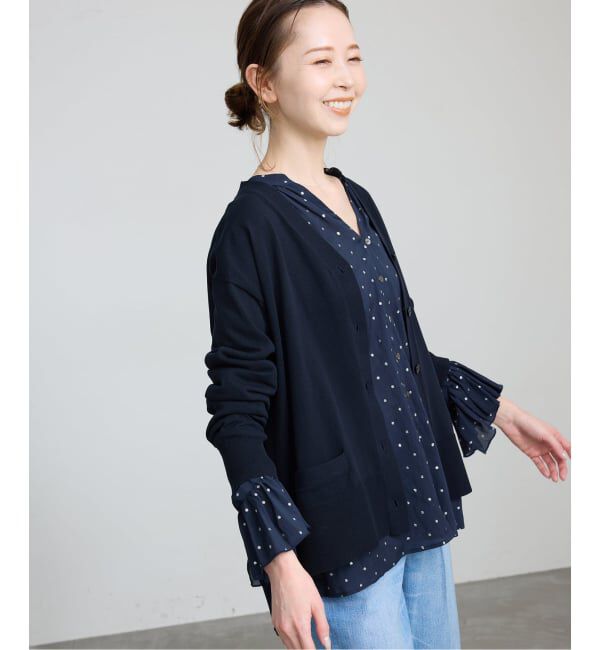 SLOBE IENA「《接触冷感/UV機能/WEB限定/追加予約》FROSTYCOTTON Vネックカーディガン」|カーディガン|