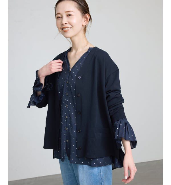 SLOBE IENA「《接触冷感/UV機能/WEB限定/追加予約》FROSTYCOTTON Vネックカーディガン」|カーディガン|