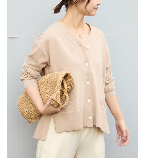 SLOBE IENA「《接触冷感/UV機能/WEB限定/追加予約》FROSTYCOTTON Vネックカーディガン」|カーディガン|