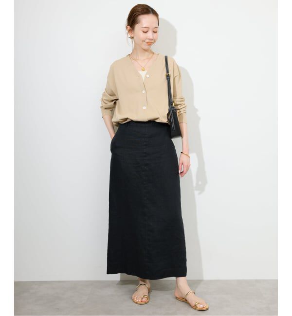 SLOBE IENA「《接触冷感/UV機能/WEB限定/追加予約》FROSTYCOTTON Vネックカーディガン」|カーディガン|