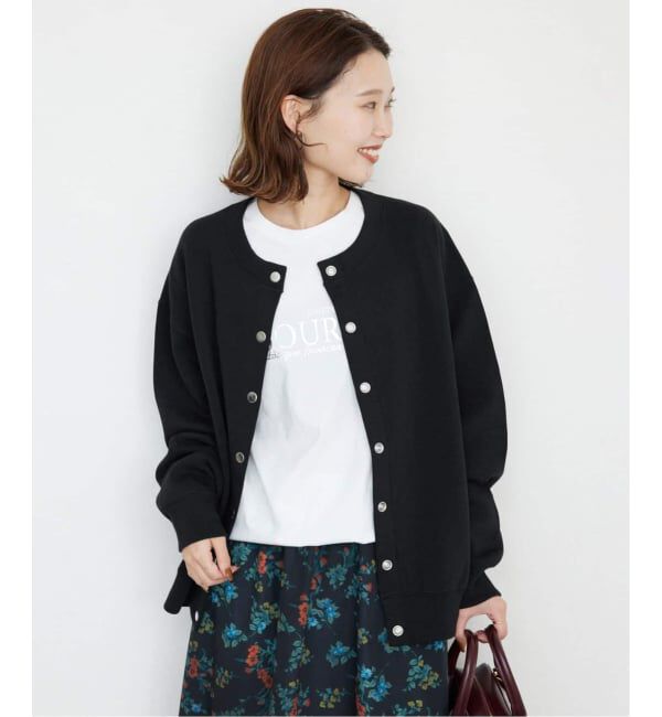 SLOBE IENA「《追加2》ダブルフェイスジャージースナップカーディガン」|カーディガン|