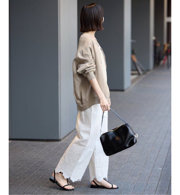 SLOBE IENA「《追加2》ダブルフェイスジャージースナップカーディガン」|カーディガン|