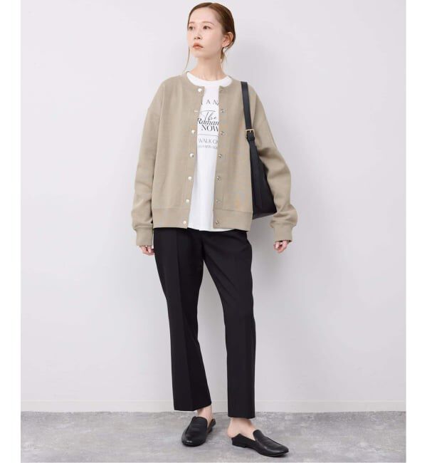 SLOBE IENA「《追加2》ダブルフェイスジャージースナップカーディガン」|カーディガン|