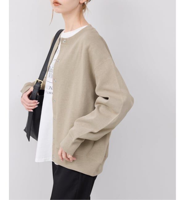 SLOBE IENA「《追加2》ダブルフェイスジャージースナップカーディガン」|カーディガン|