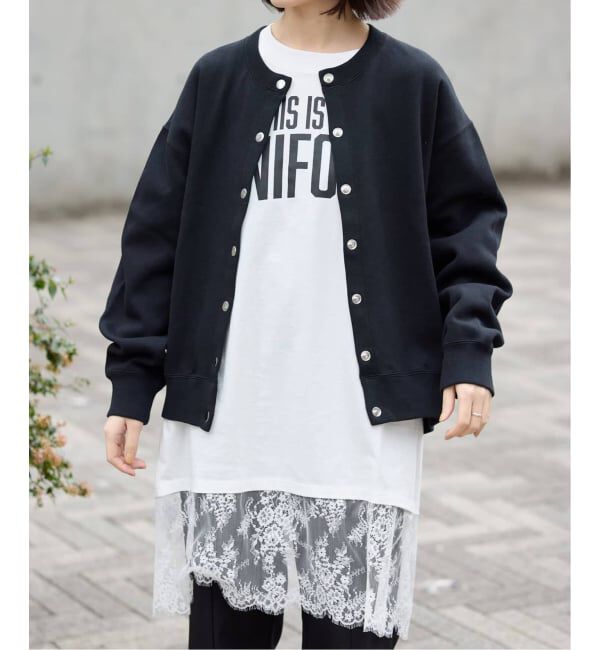 SLOBE IENA「《追加2》ダブルフェイスジャージースナップカーディガン」|カーディガン|