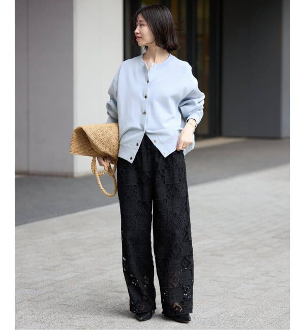 SLOBE IENA「《追加2》ダブルフェイスジャージースナップカーディガン」|カーディガン|