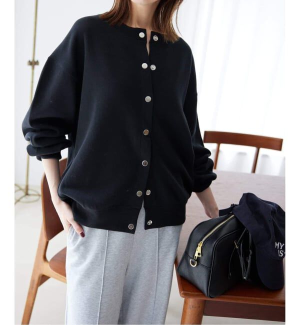 SLOBE IENA「《追加2》ダブルフェイスジャージースナップカーディガン」|カーディガン|