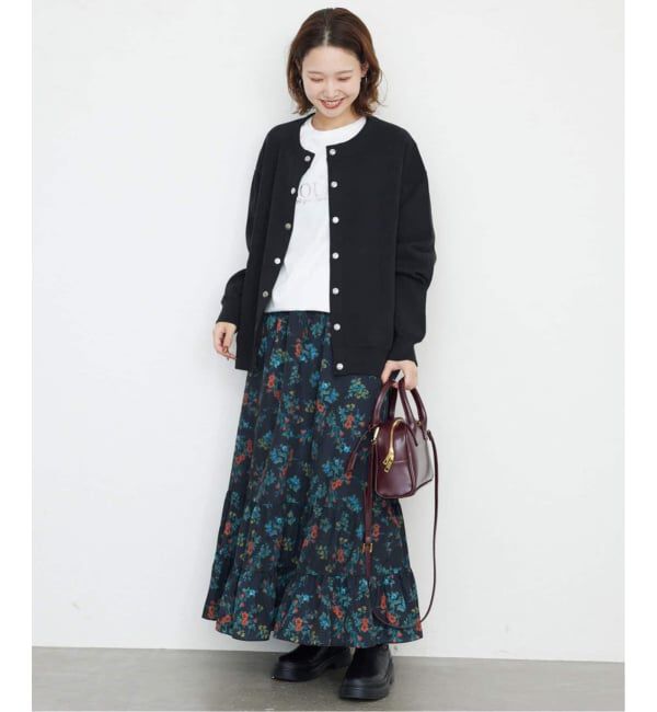 SLOBE IENA「《追加2》ダブルフェイスジャージースナップカーディガン」|カーディガン|