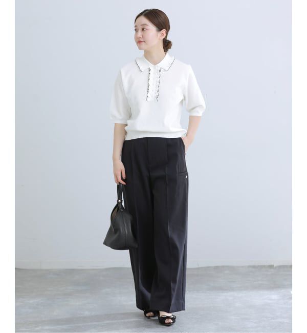 IENA「《WEB限定/追加2予約》フリルプルオーバー」|ニット・セーター|