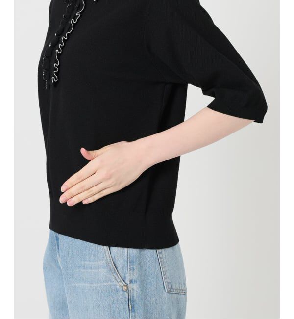 IENA「《WEB限定/追加2予約》フリルプルオーバー」|ニット・セーター|