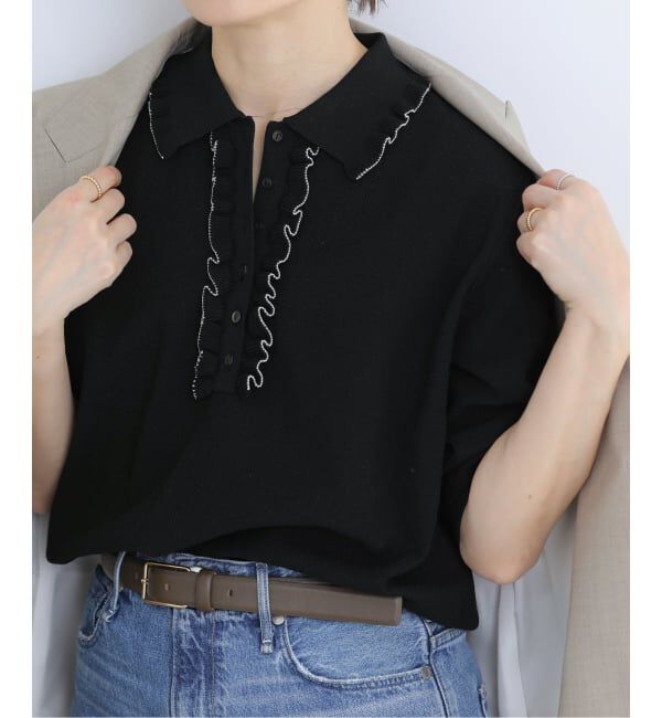 IENA「《WEB限定/追加2予約》フリルプルオーバー」|ニット・セーター|