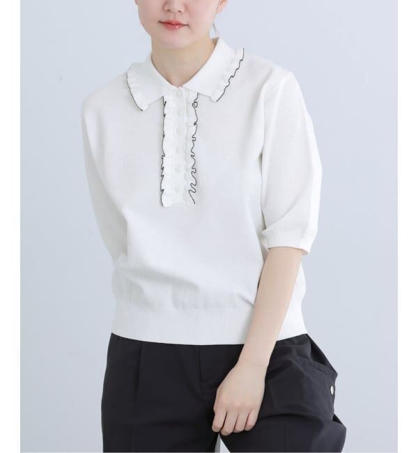 IENA「《WEB限定/追加2予約》フリルプルオーバー」|ニット・セーター|