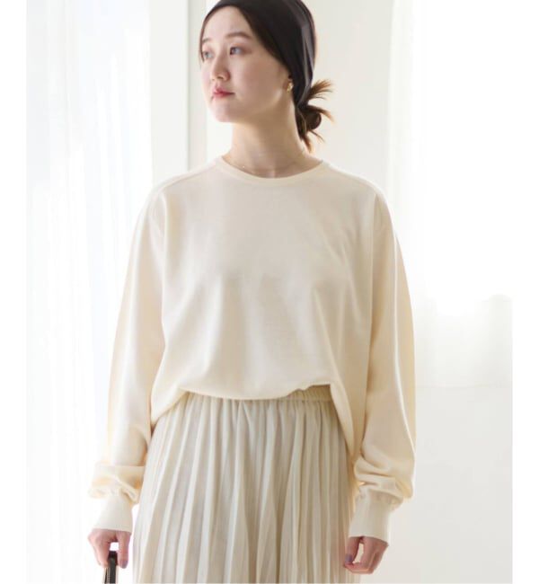 IENA「《新色あり/追加5》LEVITAコットンプルオーバー」|ニット・セーター|ナチュラル