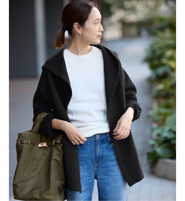 SLOBE IENA「《WEB限定/追加予約》ニットフーディーカーディガン」|カーディガン|