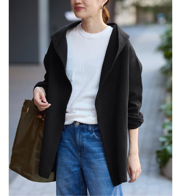 SLOBE IENA「《WEB限定/追加予約》ニットフーディーカーディガン」|カーディガン|