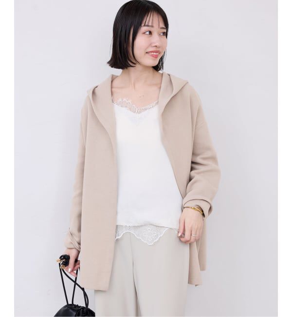 SLOBE IENA「《WEB限定/追加予約》ニットフーディーカーディガン」|カーディガン|