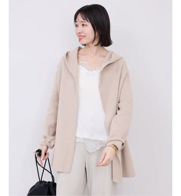 SLOBE IENA「《WEB限定/追加予約》ニットフーディーカーディガン」|カーディガン|