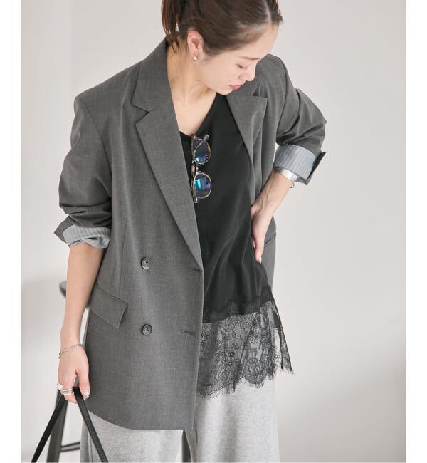 JOURNAL STANDARD「《追加予約2》レースヘムシアータンク」|Tシャツ・カットソー|ブラック