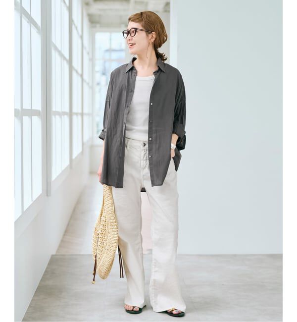 Spick and Span「《新色有り / 追加》ガーメントダイカシュクールシャツ」|シャツ・ブラウス|