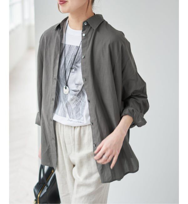 Spick and Span「《新色有り / 追加》ガーメントダイカシュクールシャツ」|シャツ・ブラウス|