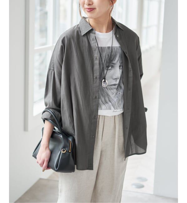 Spick and Span「《新色有り / 追加》ガーメントダイカシュクールシャツ」|シャツ・ブラウス|